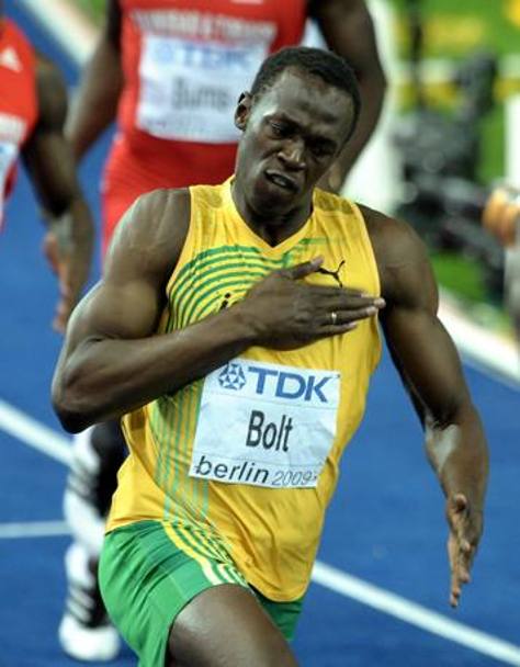 Tre ori e 2 record a Berlino, sono i Mondiali di Usain Bolt: sui 100 fa 9”58, 19”19 sui 200, titolo anche con la 4x100. Epa 
